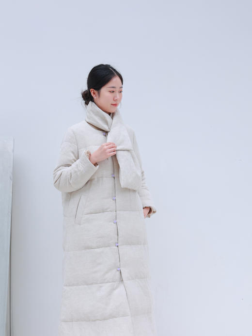 【2026东衣作】新中式长款羽绒服（25803168梵叶-高定款） 商品图1
