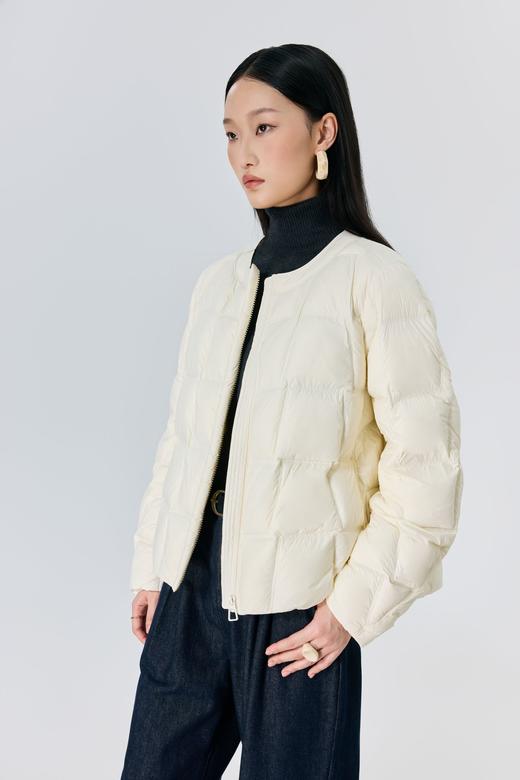 臣禾	【方格羽绒】小个子圆领羽绒服 90白鸭绒	JZ254070375 商品图3