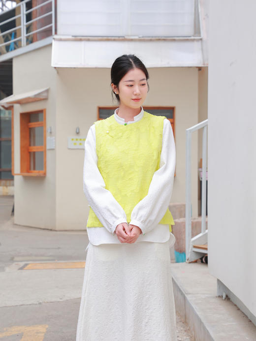 【抖音专属】新中式马甲（25804211-黄白游） 商品图4