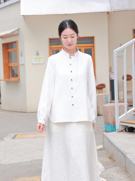 【2026东衣作】新中式衬衣（25810255知白-结缘款） 商品图1