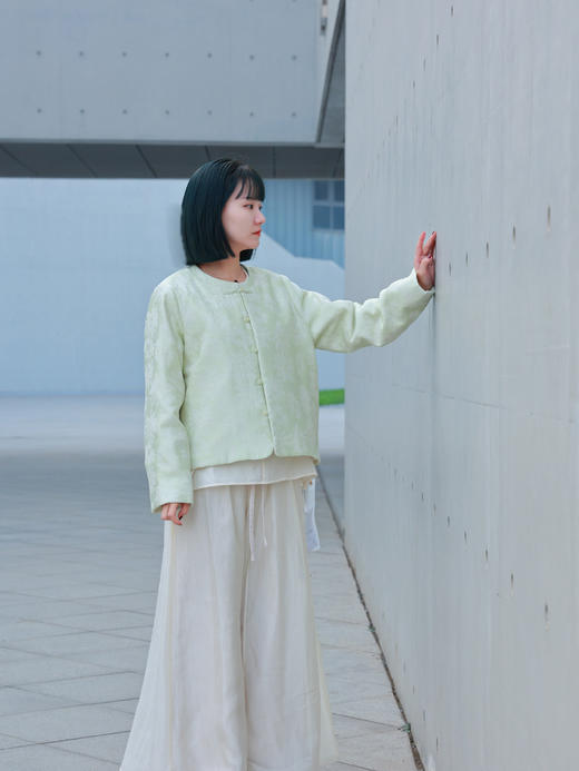 【抖音专属】新中式棉服（25802268-葱青） 商品图5