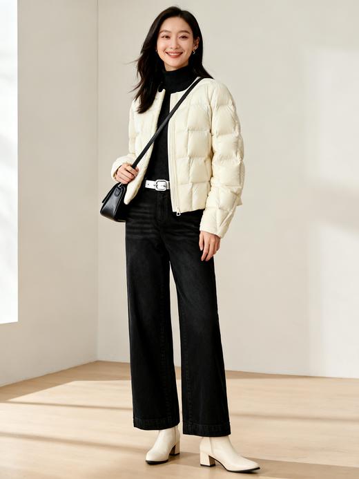 臣禾	【方格羽绒】小个子圆领羽绒服 90白鸭绒	JZ254070375 商品图5