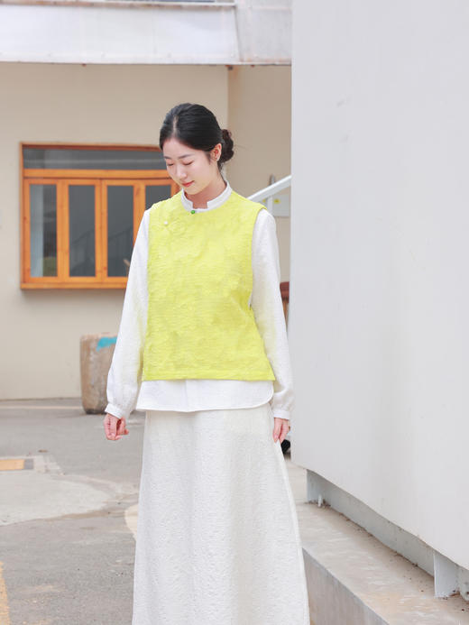 【抖音专属】新中式马甲（25804211-黄白游） 商品图1