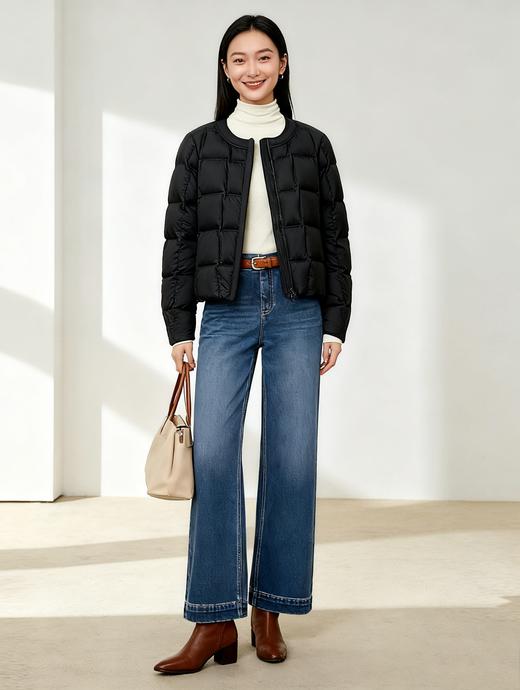 臣禾	【方格羽绒】小个子圆领羽绒服 90白鸭绒	JZ254070375 商品图6