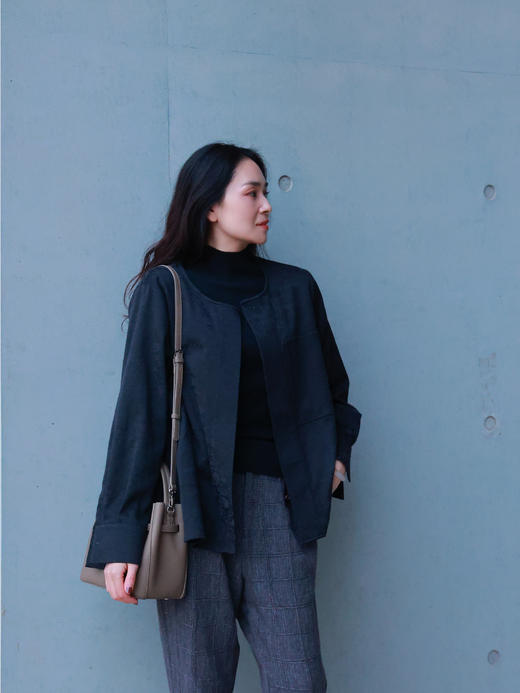 【抖音专属】新中式衬衣（25810262-黛色） 商品图0