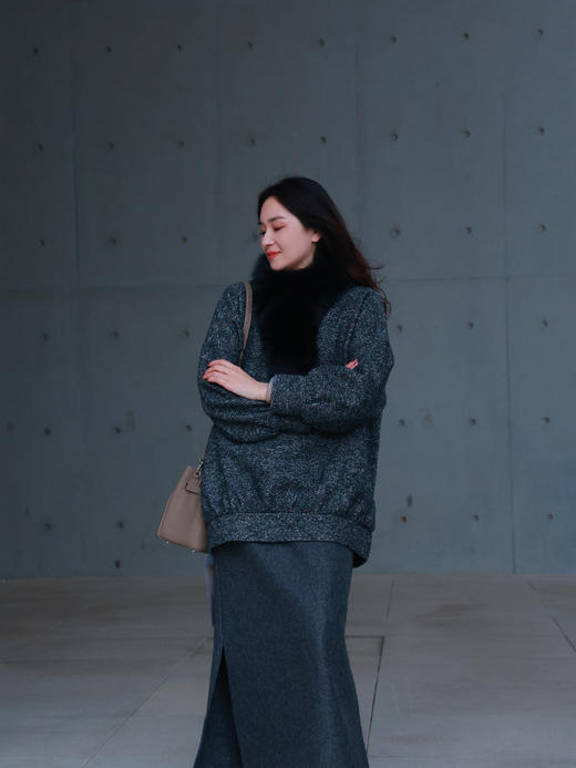 【抖音专属】上衣+半裙（24808108+25806192B-墨+皂） 商品图3