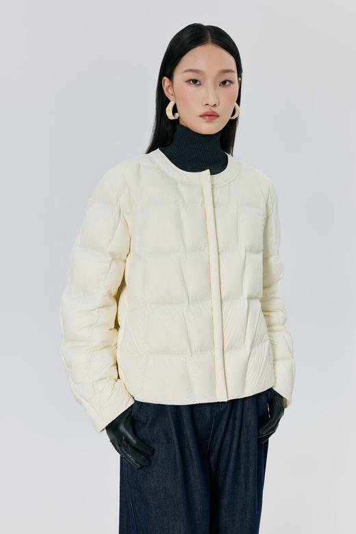 臣禾	【方格羽绒】小个子圆领羽绒服 90白鸭绒	JZ254070375 商品图1