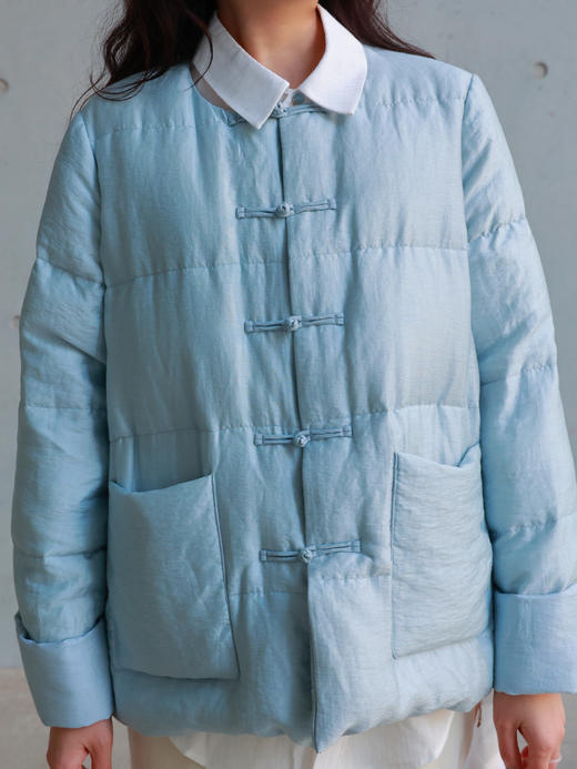 【抖音专属】新中式羽绒服（25803264-月白） 商品图5