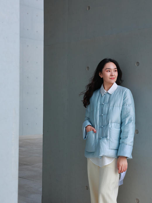 【抖音专属】新中式羽绒服（25803264-月白） 商品图3