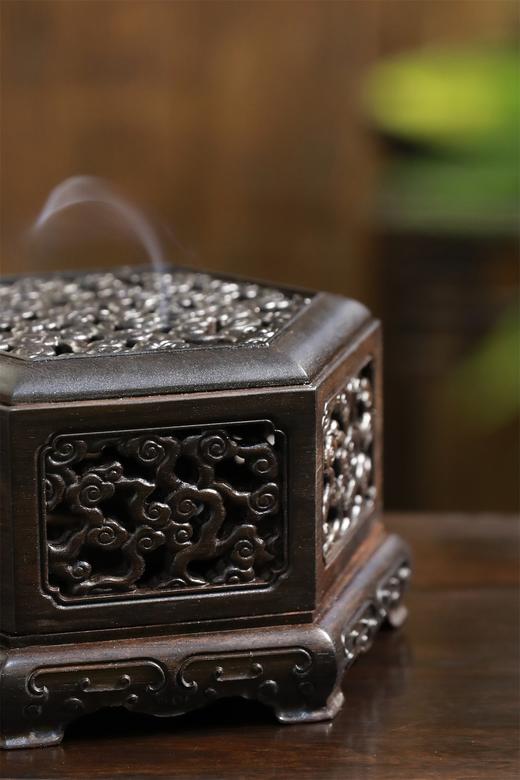 六角祥云纹紫光檀香炉 商品图9