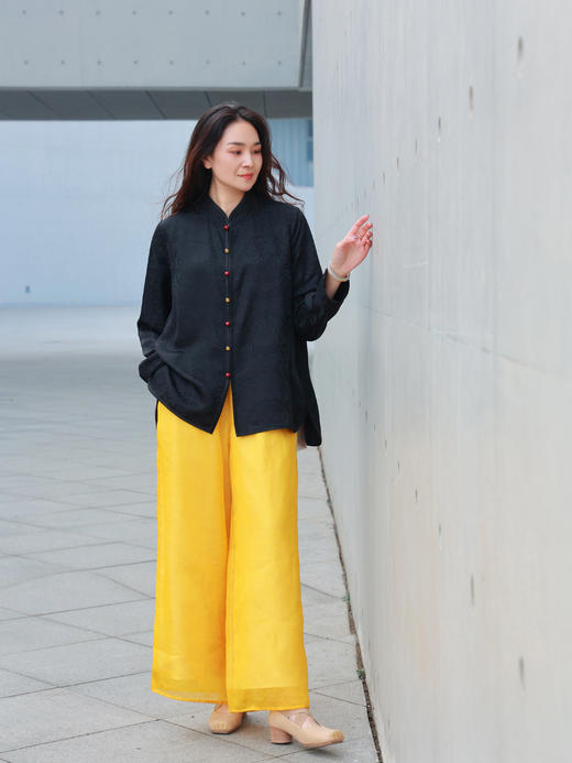 【2026东衣作】新中式衬衣（24810009祥云(黑)-设计师） 商品图1