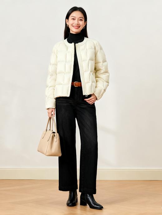 臣禾	【方格羽绒】小个子圆领羽绒服 90白鸭绒	JZ254070375 商品图4