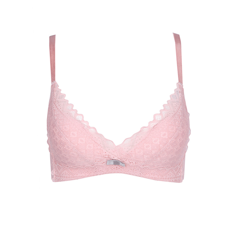 都市丽人内衣中厚蕾丝二排扣无钢圈3/4杯常规文胸LB316A