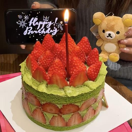 【冬日小确幸】ins风抹茶草莓水果蛋糕 商品图0