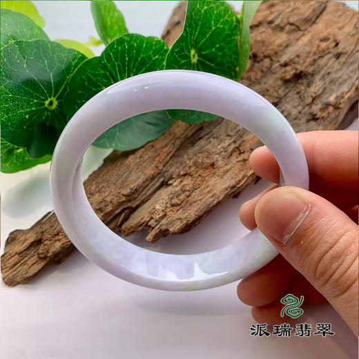 派瑞翡翠 翡翠手镯 糯种 浅紫 商品图3