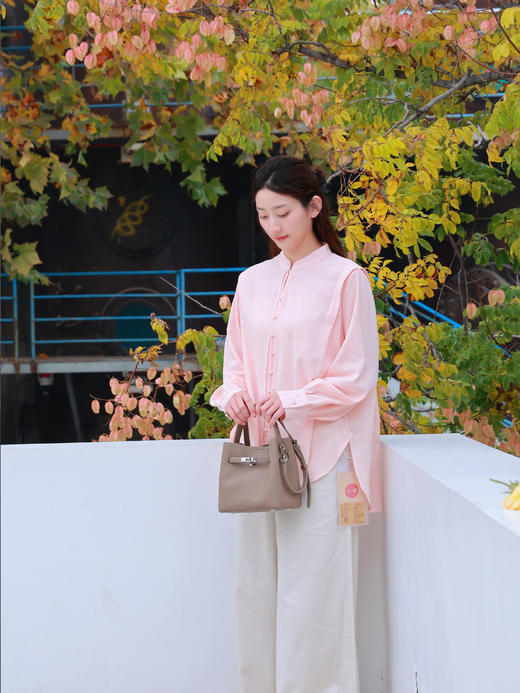 【抖音专属】新中式衬衣（25710052-杏子） 商品图0