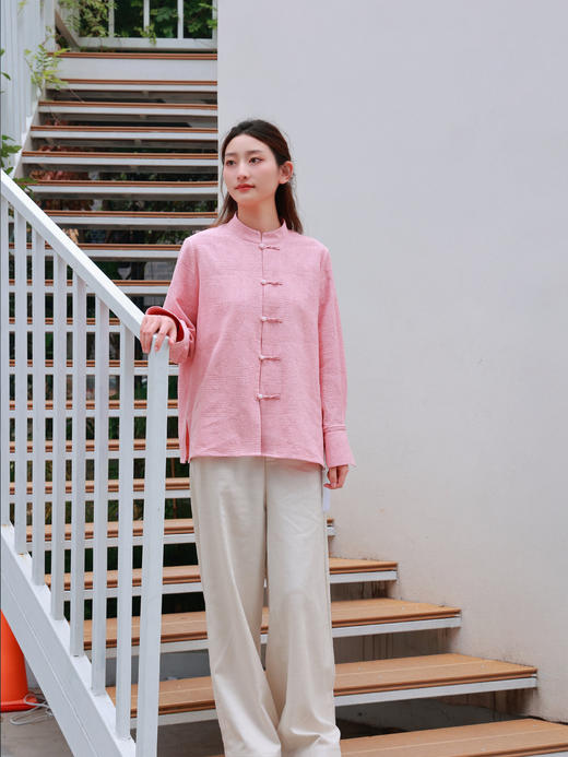 【抖音专属】新中式衬衣（25810269-彤管） 商品图4