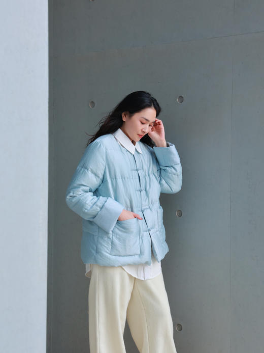 【抖音专属】新中式羽绒服（25803264-月白） 商品图4