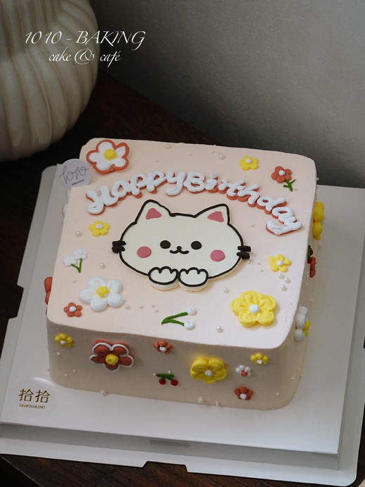 「奶芙喵の春日花宴」手绘蛋糕·100%动物奶油（附图8寸正方形·提前48小时预订） 商品图2