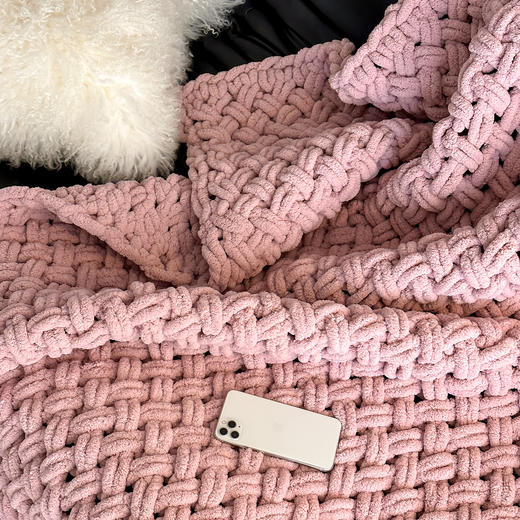 【换季出清】自然醒ins粗针半边绒手工沙发毯床尾毯家居毛毯MT 商品图7