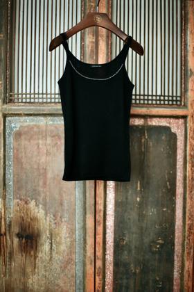 盛唐牡丹 | 黑色针织羊绒吊带[特价品]