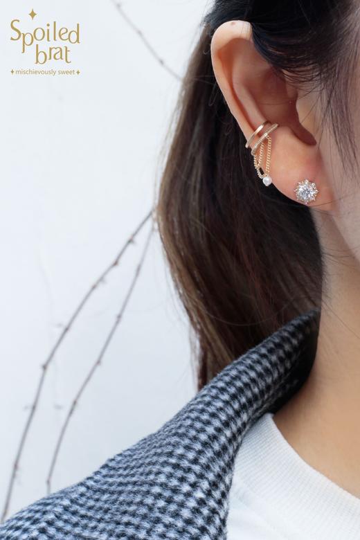 SpoiledBrat Jewelry14k注金单只个性珍珠耳骨夹 商品图4