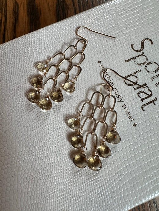 SpoiledBrat Jewelry Chandelier系列 | 香槟晶吊灯耳环 商品图2