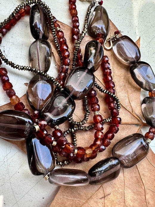 SpoiledBrat Jewelry茶晶石榴石三层项链 商品图5