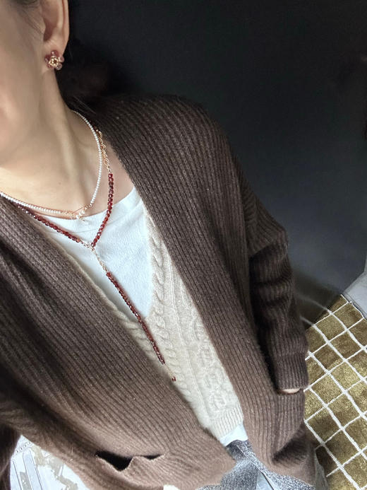 SpoiledBrat Jewelry编织麻花系列 | 钙铝石榴石Y型链 长链 毛衣链 商品图1