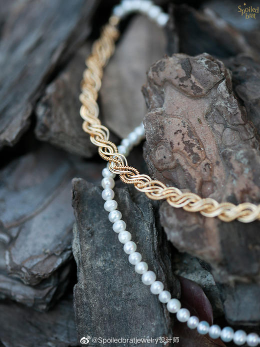 SpoiledBrat Jewelry编织麻花系列 | 珍珠项链 商品图0