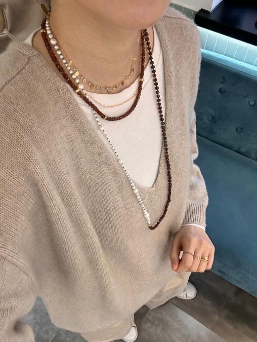 SpoiledBrat Jewelry编织系列 | 钙铝石榴石珍珠长链 Y型链 双层链 商品图1