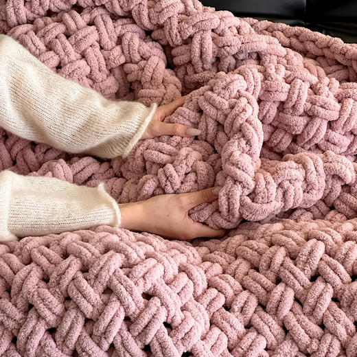 【换季出清】自然醒ins粗针半边绒手工沙发毯床尾毯家居毛毯MT 商品图2