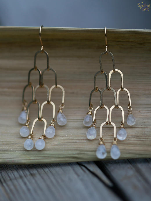 SpoiledBrat Jewelry Chandelier系列 | 月光石吊灯耳环 商品图5