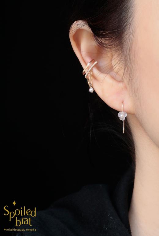 SpoiledBrat Jewelry14k注金单只个性珍珠耳骨夹 商品图1