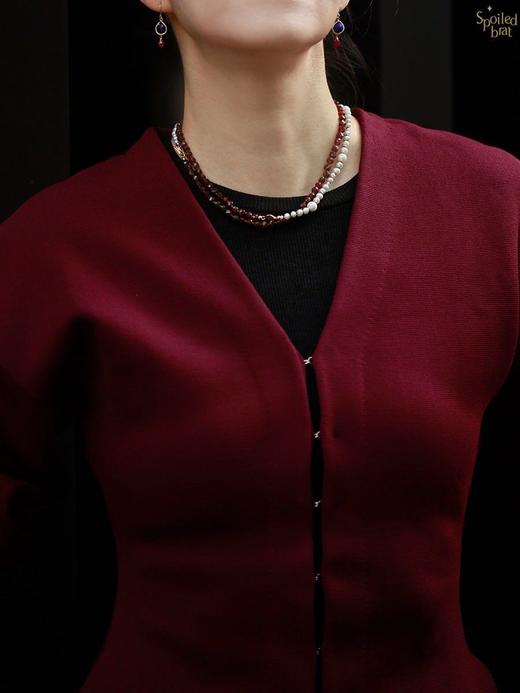 SpoiledBrat Jewelry编织系列 | 钙铝石榴石珍珠长链 Y型链 双层链 商品图3