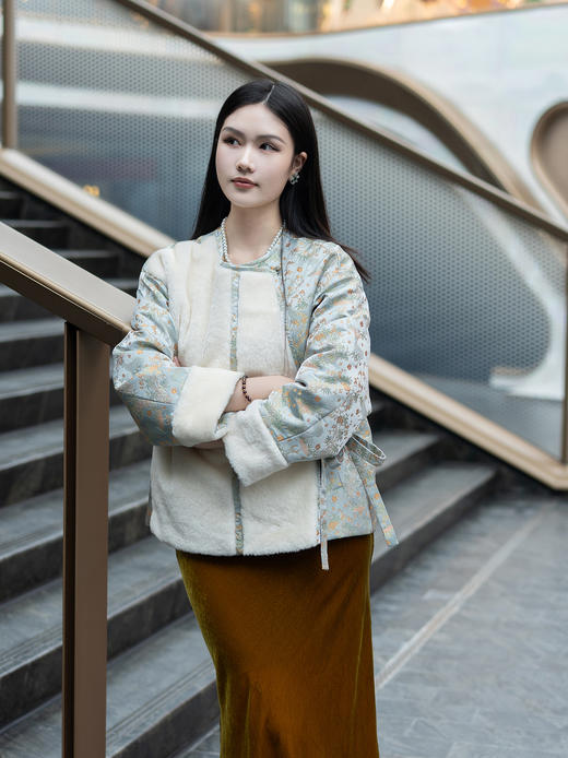 盛唐婧 | 新中式重缎真丝宋锦羊毛外套 商品图1
