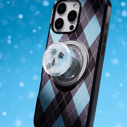 【雪人来信】冬日微雪 POPGRIP泡泡骚手机粘贴式气囊支架 Tidepool流沙系列 蓝白 雪花 商品图1