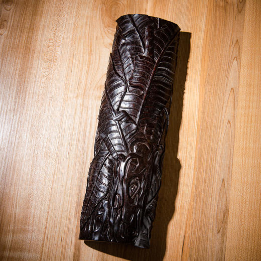 紫檀雕“蕉叶怪石”大臂搁 商品图2