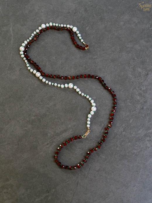 SpoiledBrat Jewelry编织系列 | 钙铝石榴石珍珠长链 Y型链 双层链 商品图0
