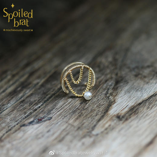 SpoiledBrat Jewelry14k注金单只个性珍珠耳骨夹 商品图3