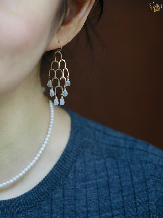 SpoiledBrat Jewelry Chandelier系列 | 月光石吊灯耳环 商品图1
