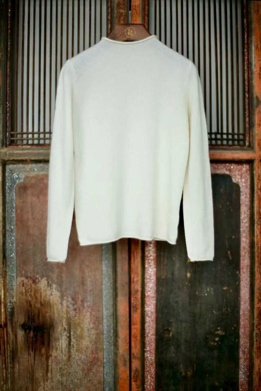 盛唐牡丹 | 白中白针织羊绒半高领打底[特价品] 商品图0