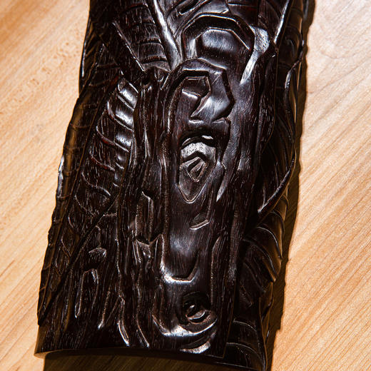 紫檀雕“蕉叶怪石”大臂搁 商品图4