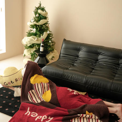 自然醒针织半边绒毯多功能沙发毯床尾毯午睡盖毯办公室披毯车载户外旅行毯MT 商品图9