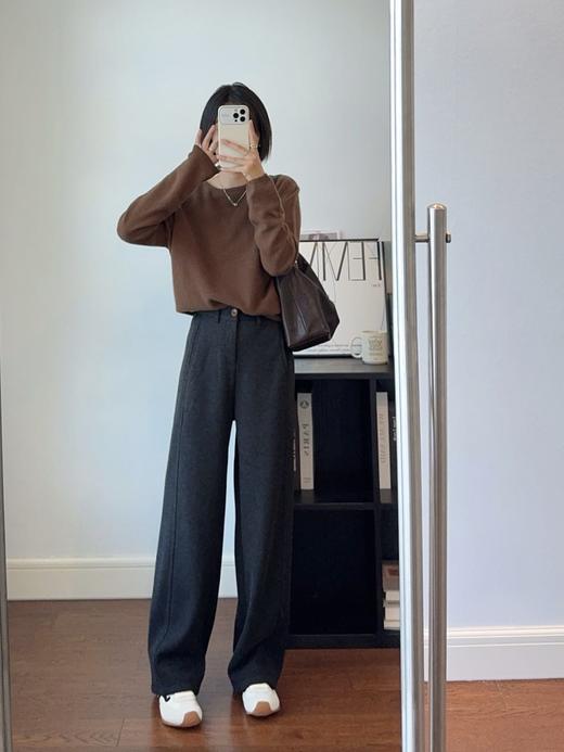 韩版时尚通勤百搭洋气宽松加绒直筒裤 商品图9