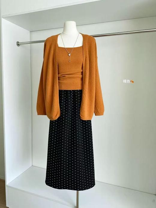 【韩系毛衣】单件休闲南瓜色针织开衫外搭针织毛衣-喜出 商品图0