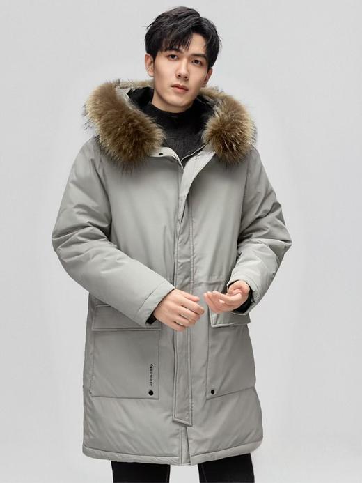 清仓价！真羽绒！ 最后4件！！工装羽绒【羽绒服】大牌剪标真貉子毛领男款中长羽绒服-喜出 商品图3