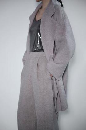 双面呢长西装外套