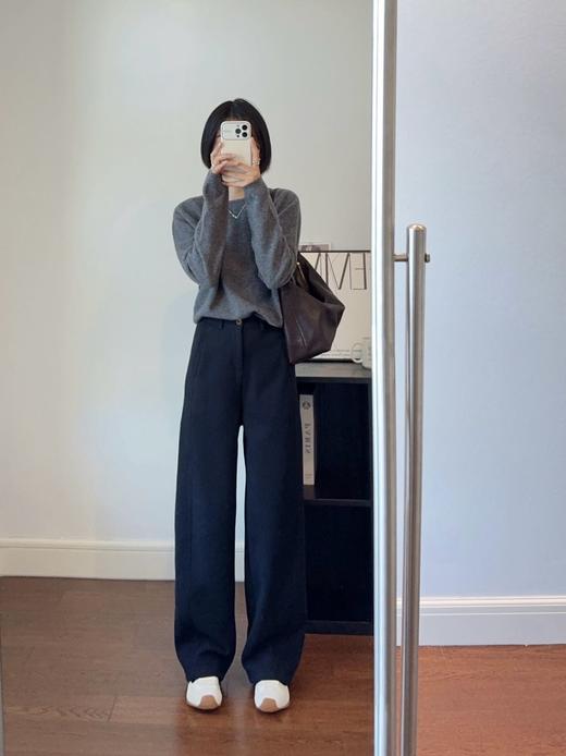 韩版时尚通勤百搭洋气宽松加绒直筒裤 商品图10