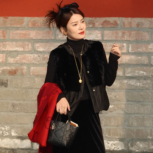 【预售7天】良木礼水貂鹅绒马甲（D25102674） 商品图1